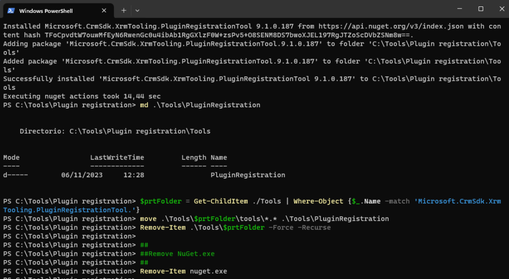 Script para descargar Plugin registration