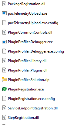 Listado de ficheros de Plugin registration tool en windows
